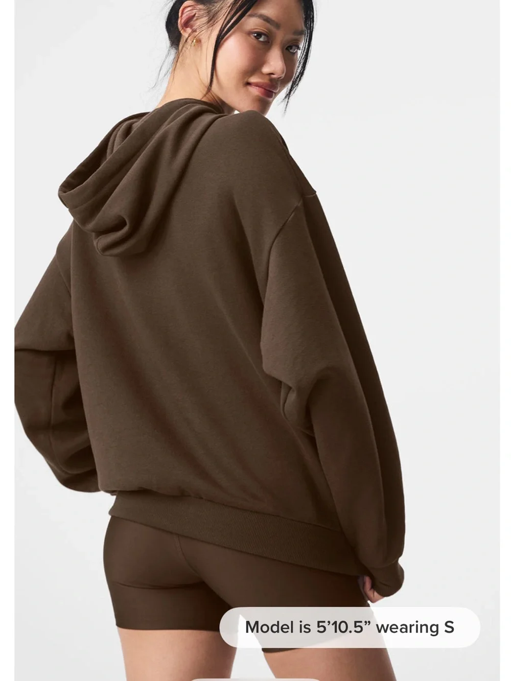 ALO Yoga Chocolate Brown Cropped Hoodie with Drawstring